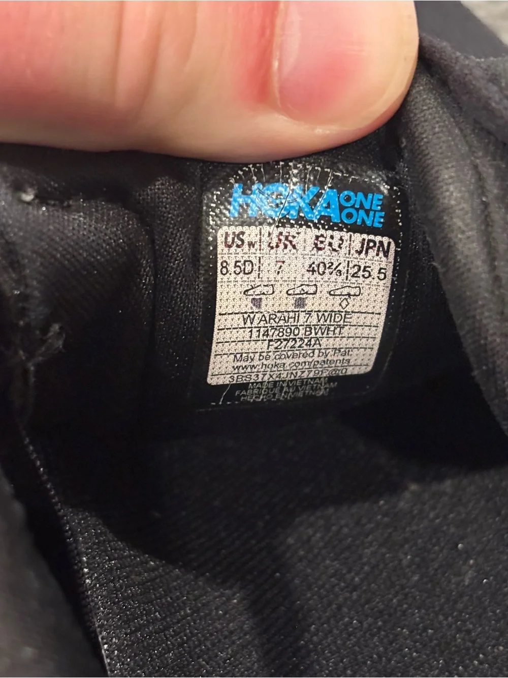 Hoka One One Arahi 7 Black White Athletic Running Shoes Womens U.S. 8.5D